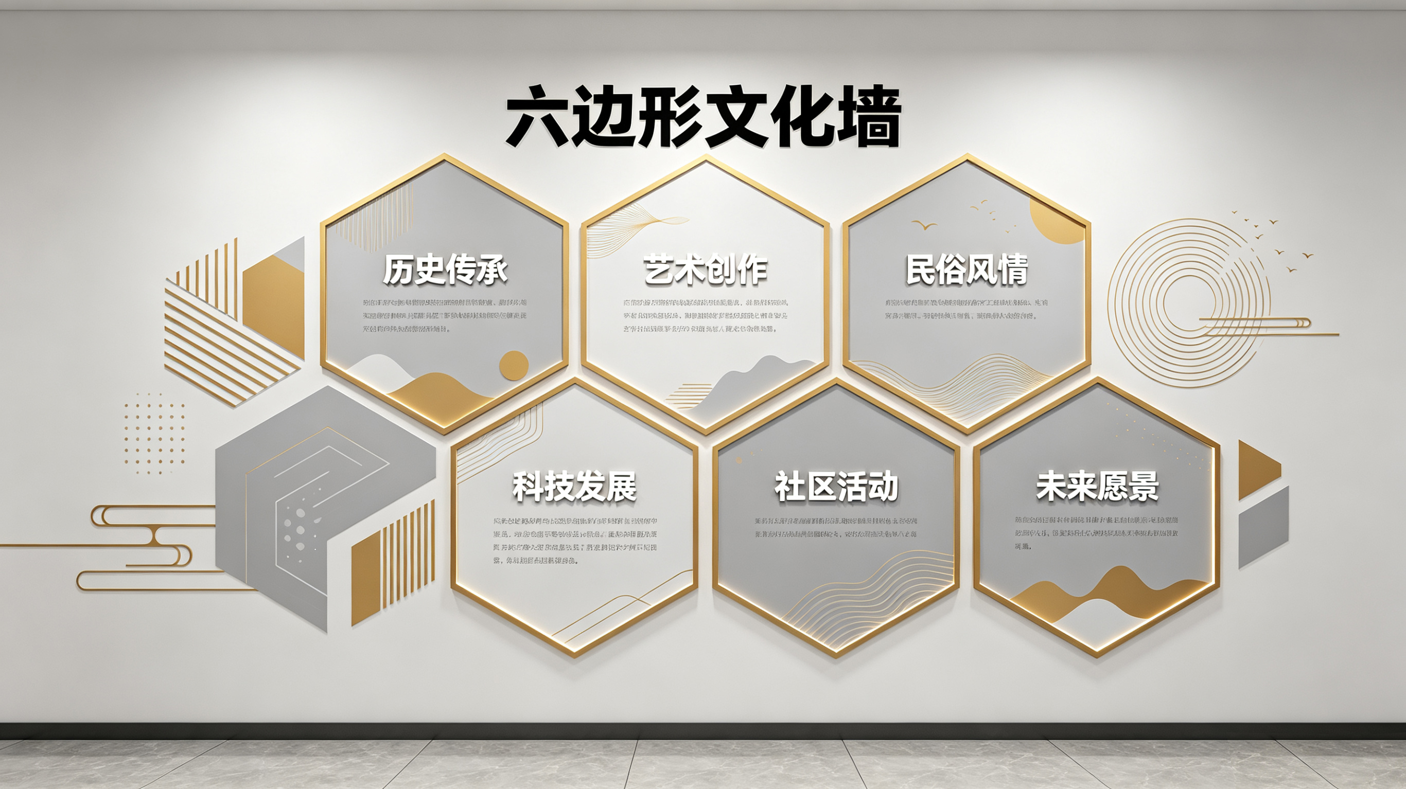 孝昌企业文化墙 | 六边形信息美学